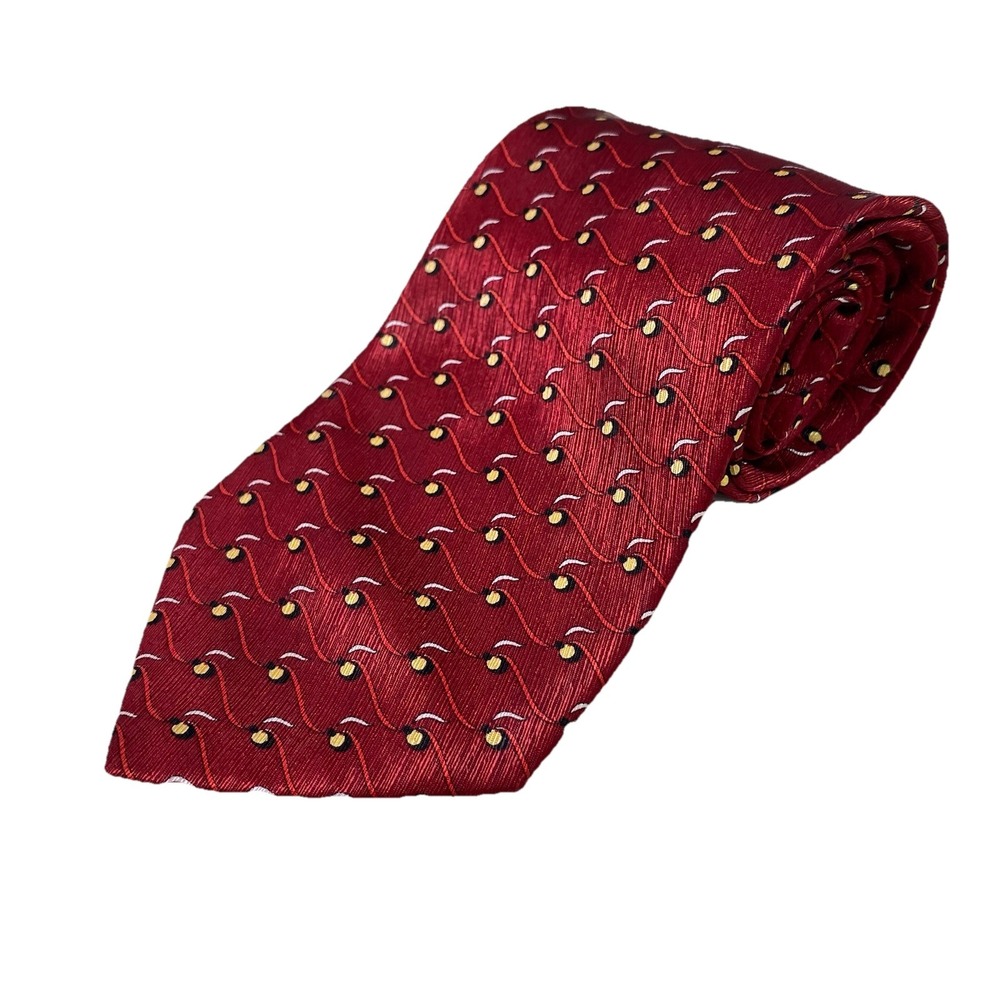 Debonair Euro Collection Satin Men's Neck Tie Red&Yellow 60" L-3.75" W